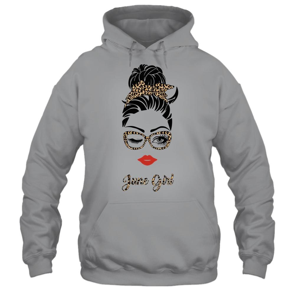 June Girl Woman Lips Eyes Lady Leopard Birthday Gift-T-Shirt & Tank Top-Pullover Hoodie-Sport Grey