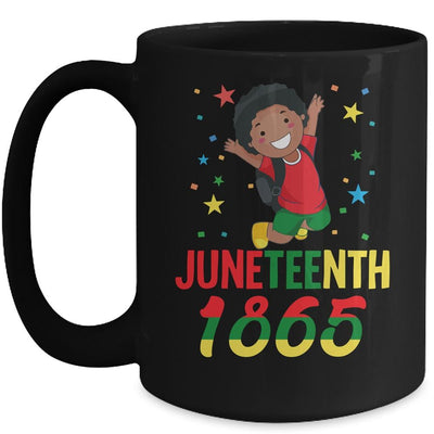 Juneteenth Celebrating 1865 Cute Black Boys Mug-Coffee Mug-Mug-Black