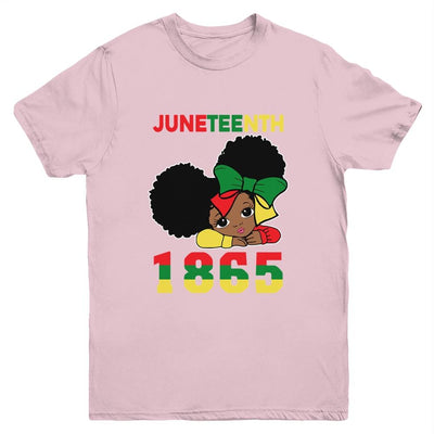 Juneteenth Celebrating 1865 Cute Black Girls Kids Youth-Youth Shirt-Youth T-Shirt-Light Pink