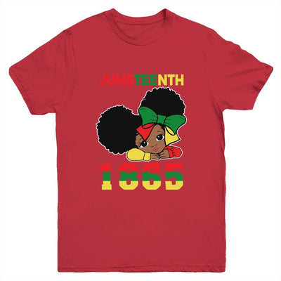 Juneteenth Celebrating 1865 Cute Black Girls Kids Youth-Youth Shirt-Youth T-Shirt-Red