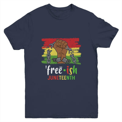Juneteenth Free-Ish Since 1865 Black Pride Juneteenth Youth-Youth Shirt-Youth T-Shirt-Navy