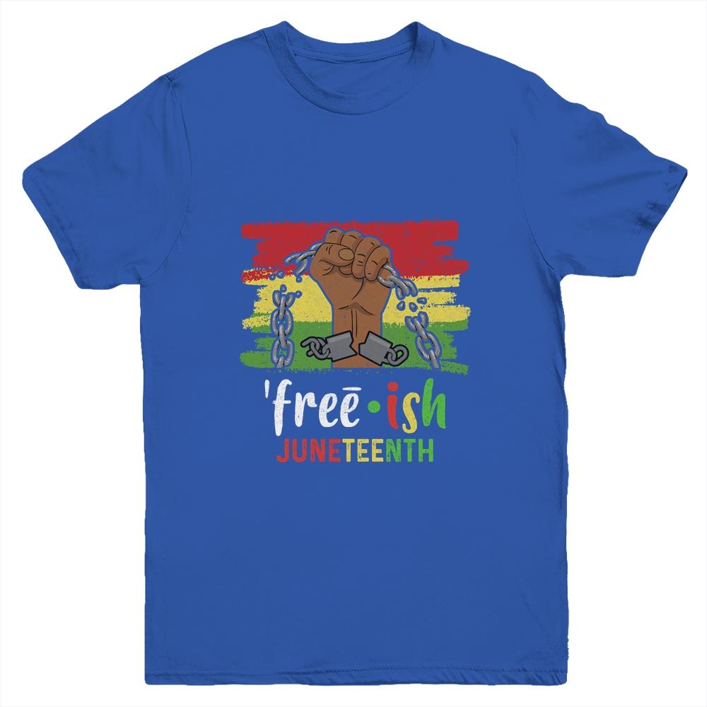 Juneteenth Free-Ish Since 1865 Black Pride Juneteenth Youth-Youth Shirt-Youth T-Shirt-Royal