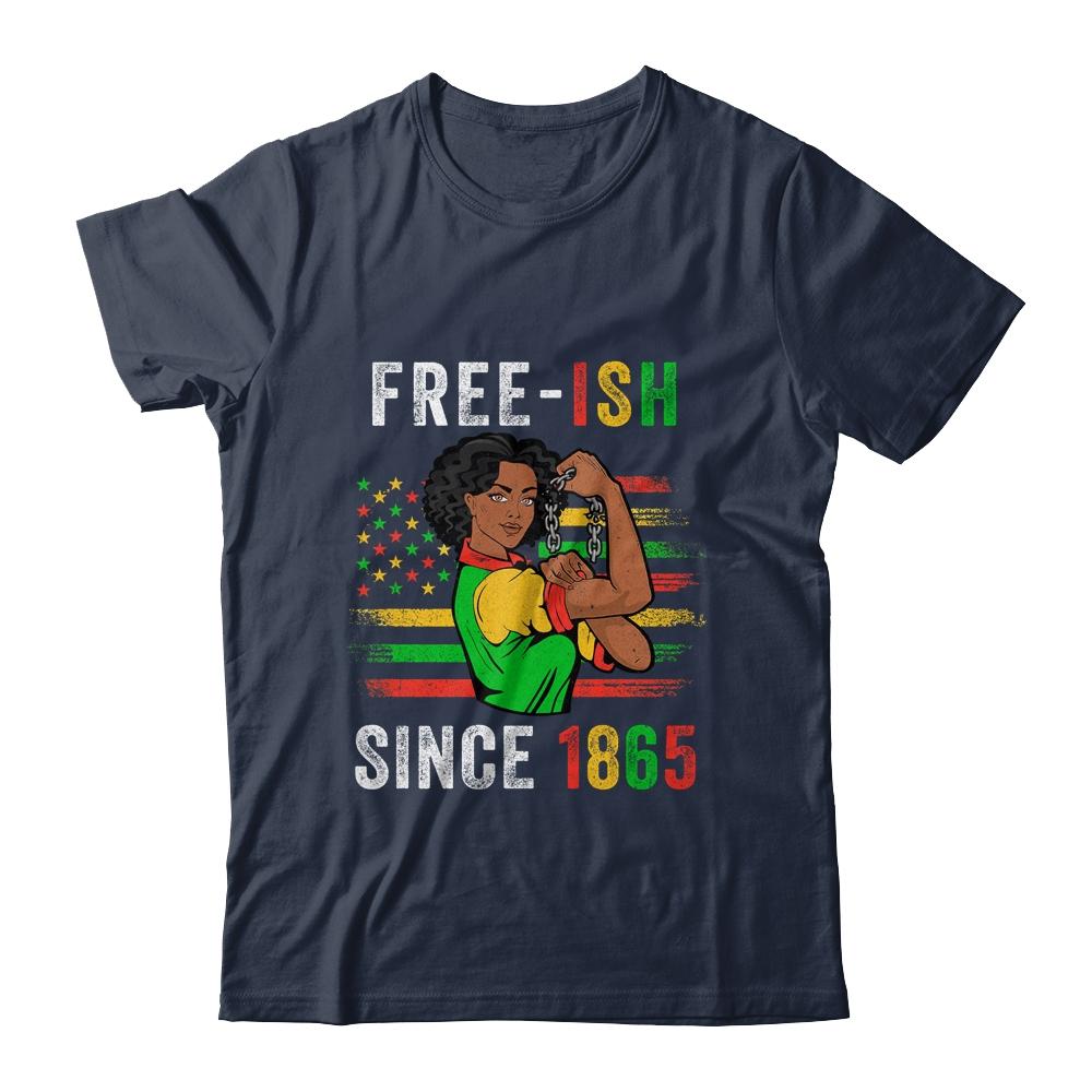 Juneteenth Free-Ish Since 1865 Black Pride Women-T-Shirt & Tank Top-Classic T-Shirt-Navy