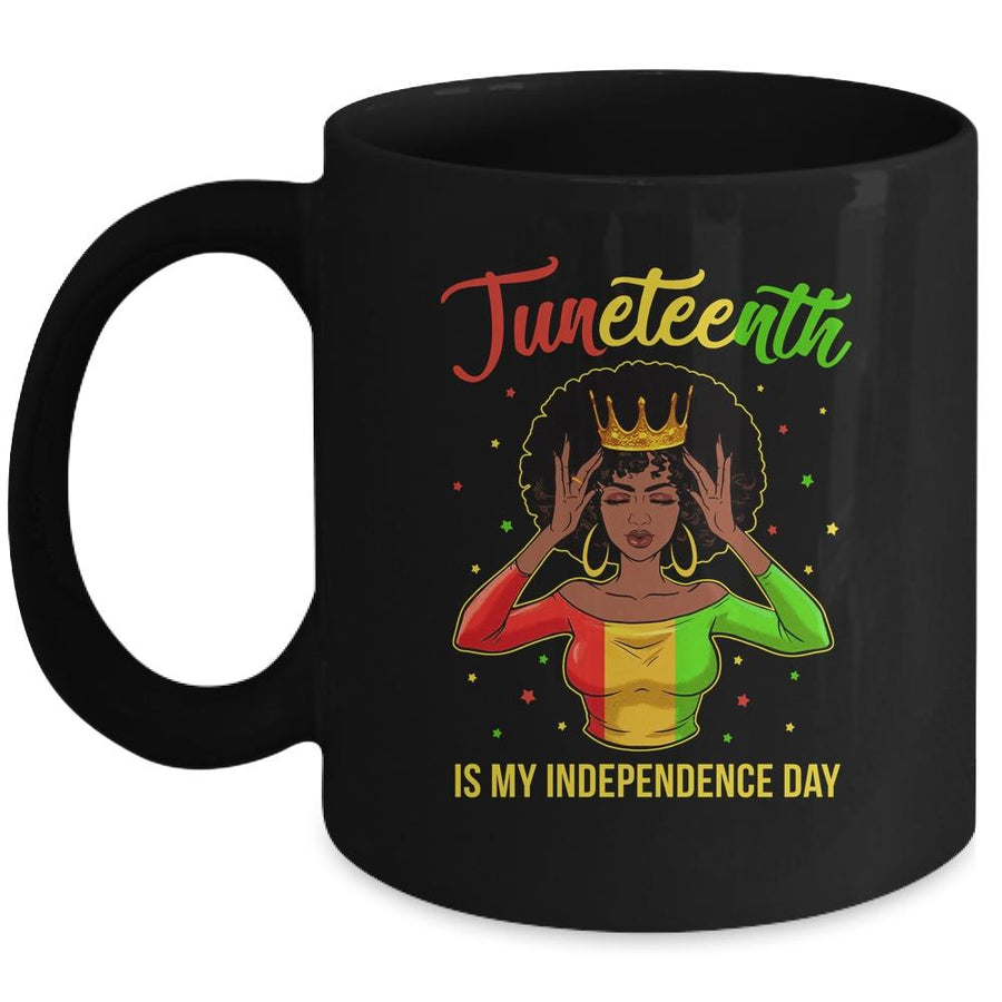 Juneteenth Is My Independence Day Black Girl Black Queen Mug-Coffee Mug-Mug-Black