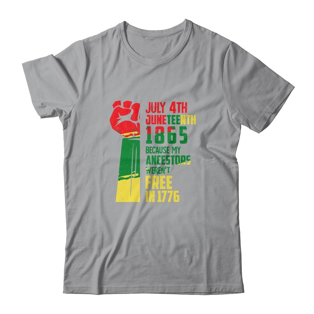 Juneteenth My Ancestors Free Black African Flag Men Women-T-Shirt & Tank Top-Classic T-Shirt-Sport Grey