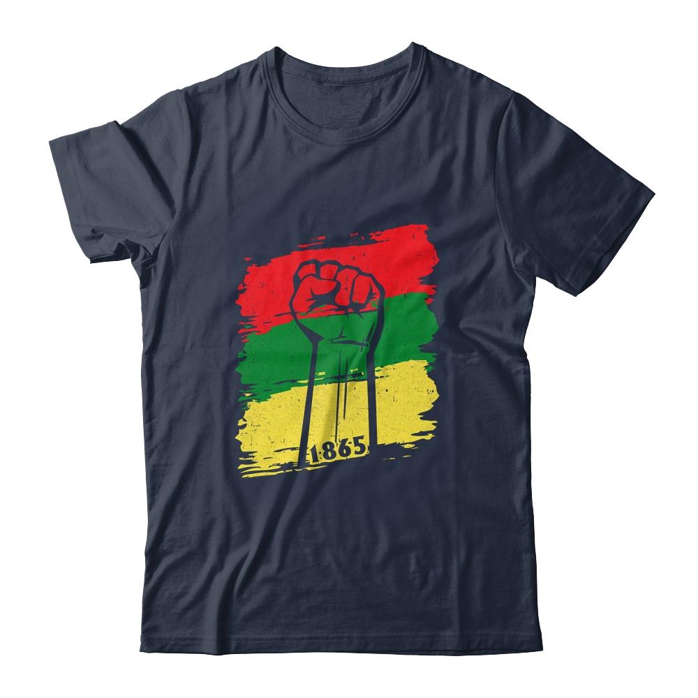 Juneteenth My Ancestors Free Black African Flag Pride-T-Shirt & Tank Top-Classic T-Shirt-Navy