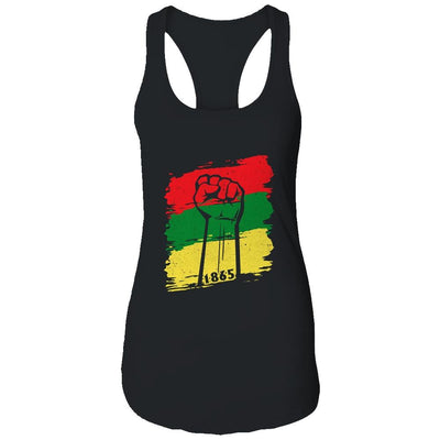Juneteenth My Ancestors Free Black African Flag Pride-T-Shirt & Tank Top-Women's Ideal Racerback Tank-Black