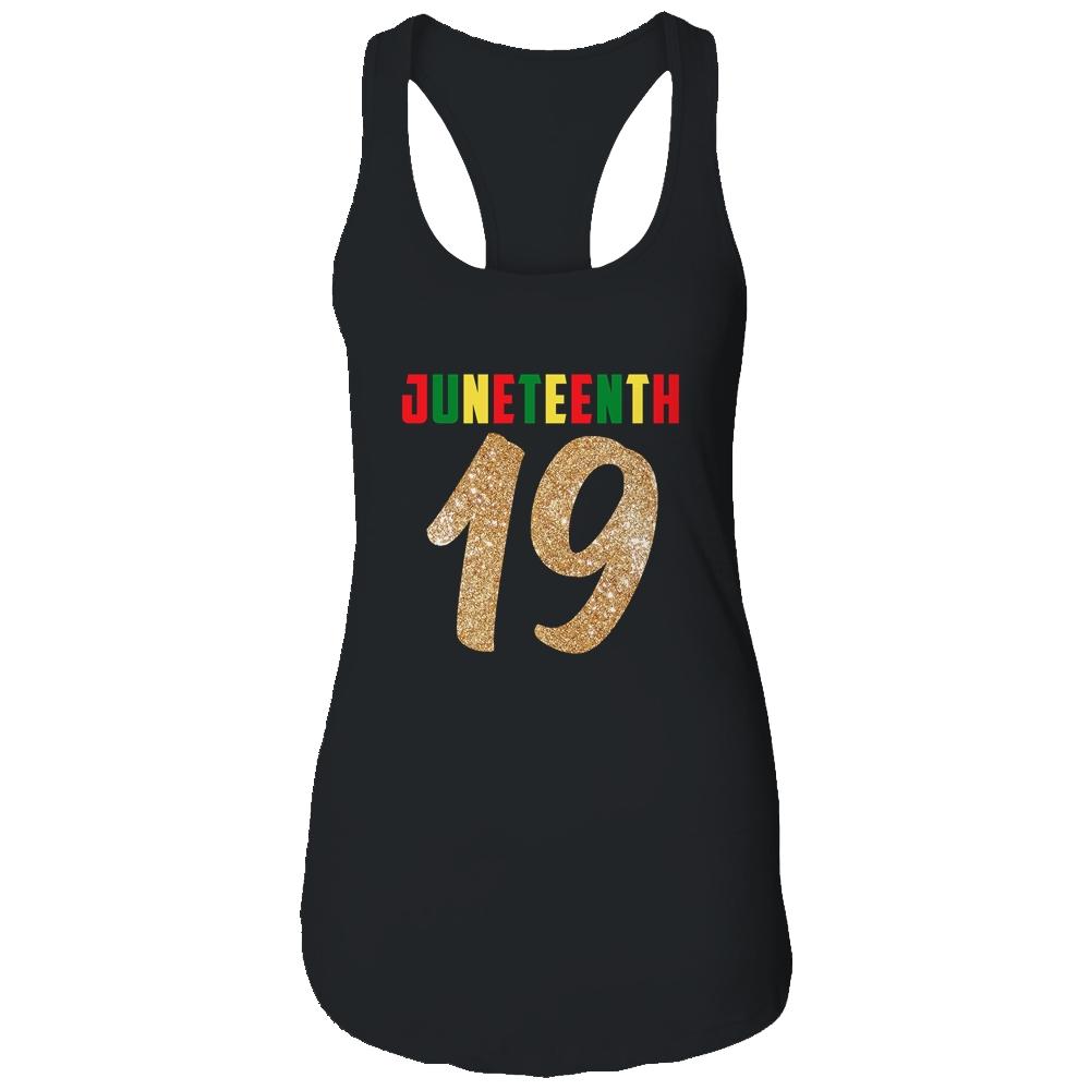 Juneteenth Pride Queen Melanin African American June 19th-T-Shirt & Tank Top-Women's Ideal Racerback Tank-Black