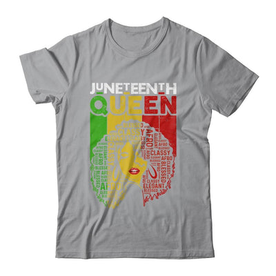 Juneteenth Queen Afro Melanin Black Girl Magic Women Girls-T-Shirt & Tank Top-Classic T-Shirt-Sport Grey