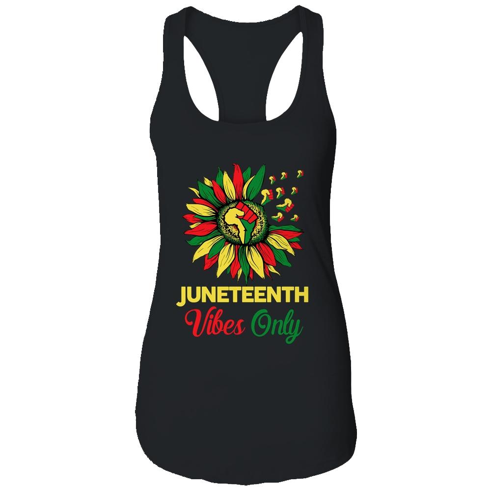 Juneteenth Vibes Melanin Black Girl Magic Women Girl-T-Shirt & Tank Top-Women's Ideal Racerback Tank-Black