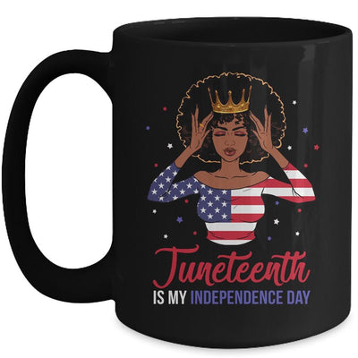 Juneteenth is My Independence Day 4th July Black Afro Flag Mug-Coffee Mug-Mug-Black