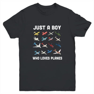 Just A Boy Who Loves Planes Youth-Youth Shirt-Youth T-Shirt-Black