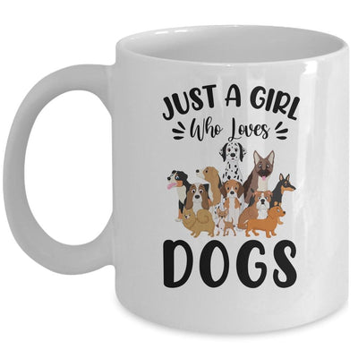 Just A Girl Who Loves Dogs Cute Dog Puppy Lover Gifts Mug-Coffee Mug-Mug-White