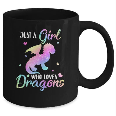 Just A Girl Who Loves Dragons Cute Dragon Teen Girls Gift Mug-Coffee Mug-Mug-Black