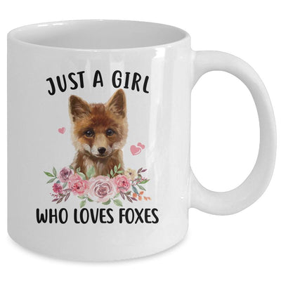 Just A Girl Who Loves Foxes Cute Fox Lover Funny Mug-Coffee Mug-Mug-White