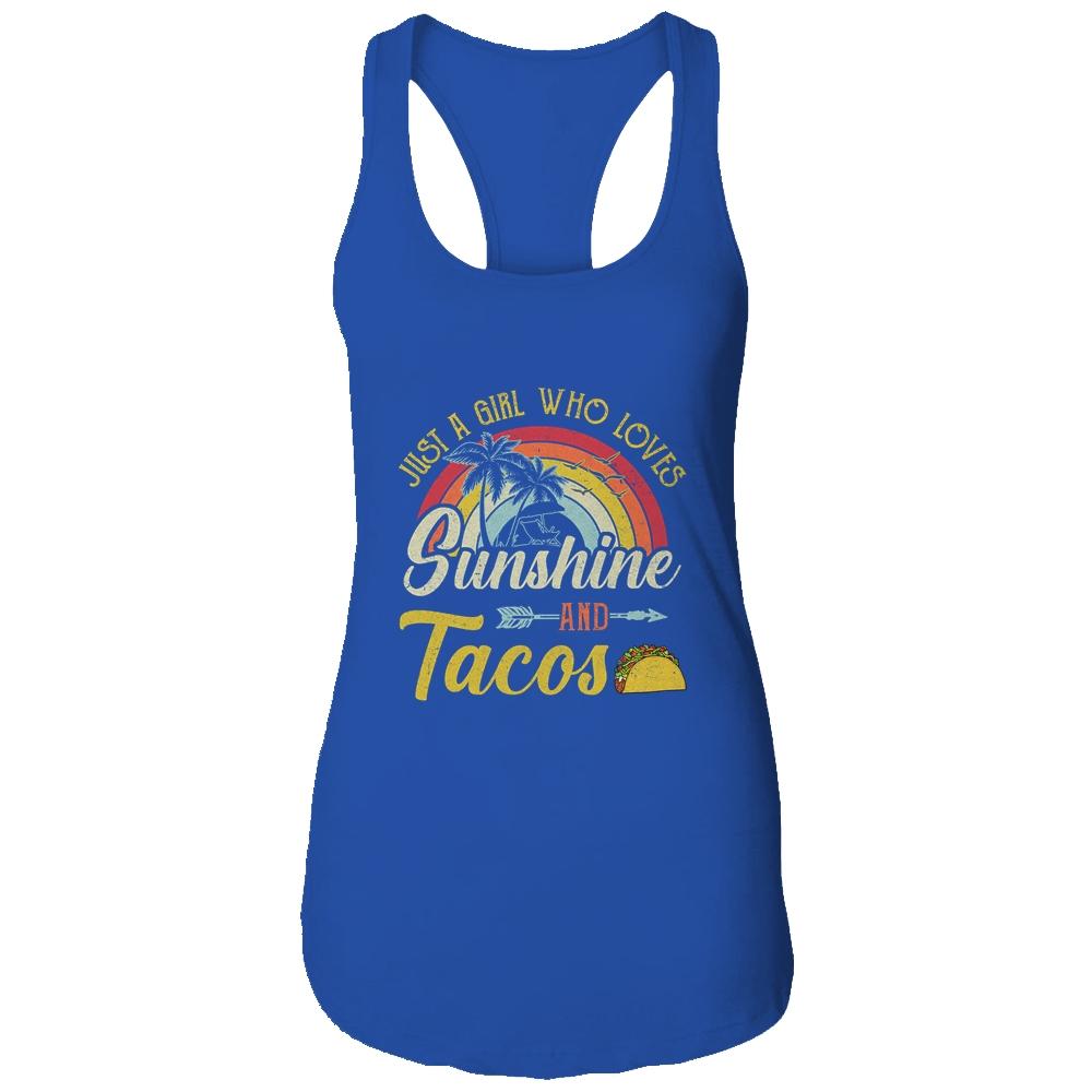 Just A Girl Who Loves Sunshine And Tacos-T-Shirt & Tank Top-Women's Ideal Racerback Tank-Royal