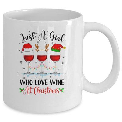 Just A Girl Who Loves Wine At Christmas Drinking Lover Mug-Coffee Mug-Mug-White