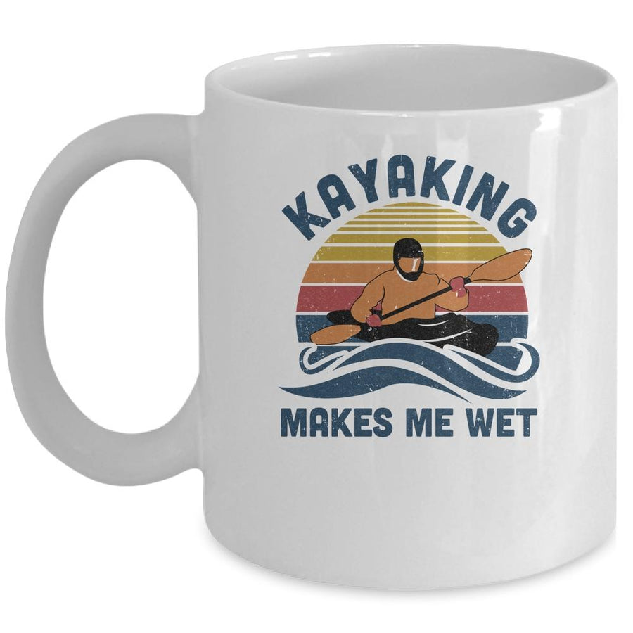 Kayaking Makes Me Wet Vintage Mug-Coffee Mug-Mug-White