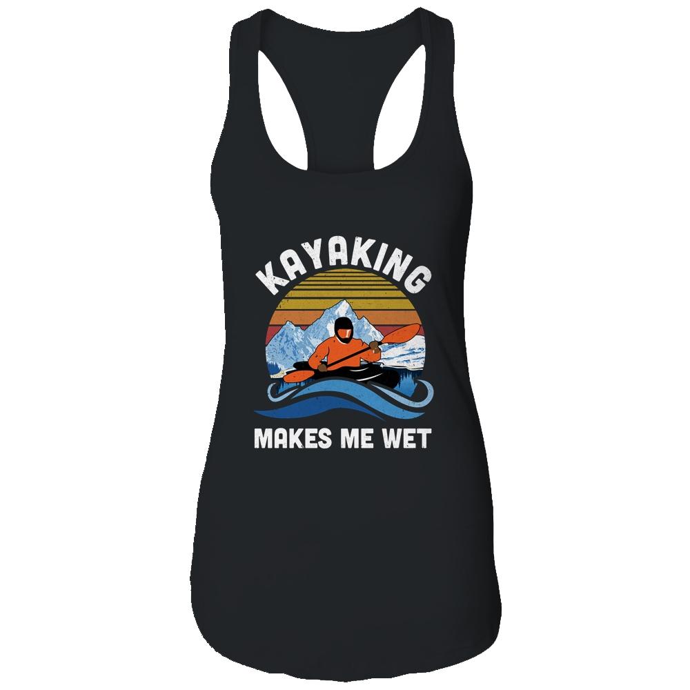 Kayaking Makes Me Wet Vintage Official Novelty-T-Shirt & Tank Top-Women's Ideal Racerback Tank-Black