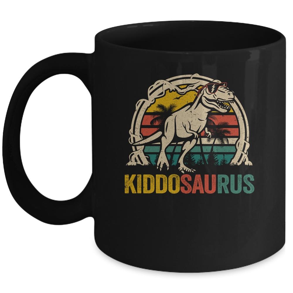 Kiddosaurus T Rex Dinosaur Kiddo Saurus Family Matching Mug-Coffee Mug-Mug-Black