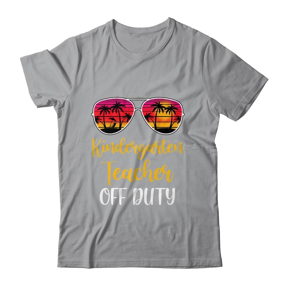 Kindergarten Teacher Off Duty Sunglasses Beach Sunset-T-Shirt & Tank Top-Classic T-Shirt-Sport Grey
