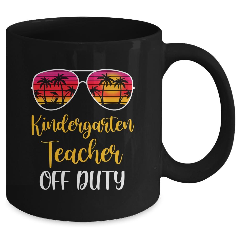 Kindergarten Teacher Off Duty Sunglasses Beach Sunset Mug-Coffee Mug-