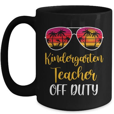 Kindergarten Teacher Off Duty Sunglasses Beach Sunset Mug-Coffee Mug-Mug-Black