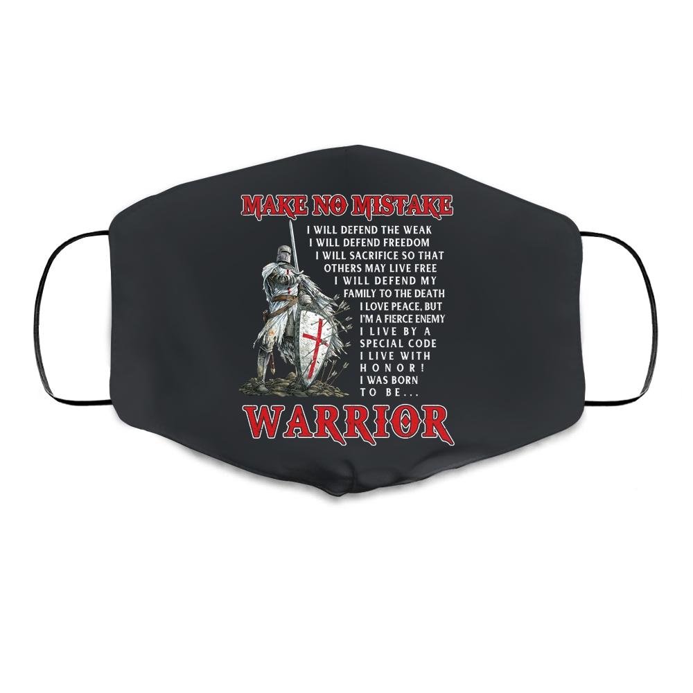 Knight Templar For Men Make No Mistake The Crusader Cloth Face Mask