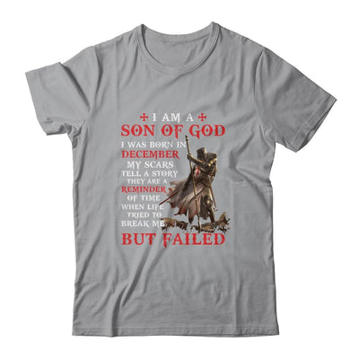 Knight Templar I Am A Son Of God I Was Born In December-T-Shirt & Hoodie-Classic T-Shirt-Sport Grey