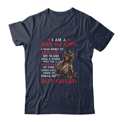 Knight Templar I Am A Son Of God I Was Born In January-T-Shirt & Hoodie-Classic T-Shirt-Navy