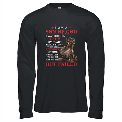 Knight Templar I Am A Son Of God I Was Born In July-T-Shirt & Hoodie-Long Sleeve T-Shirt-Black