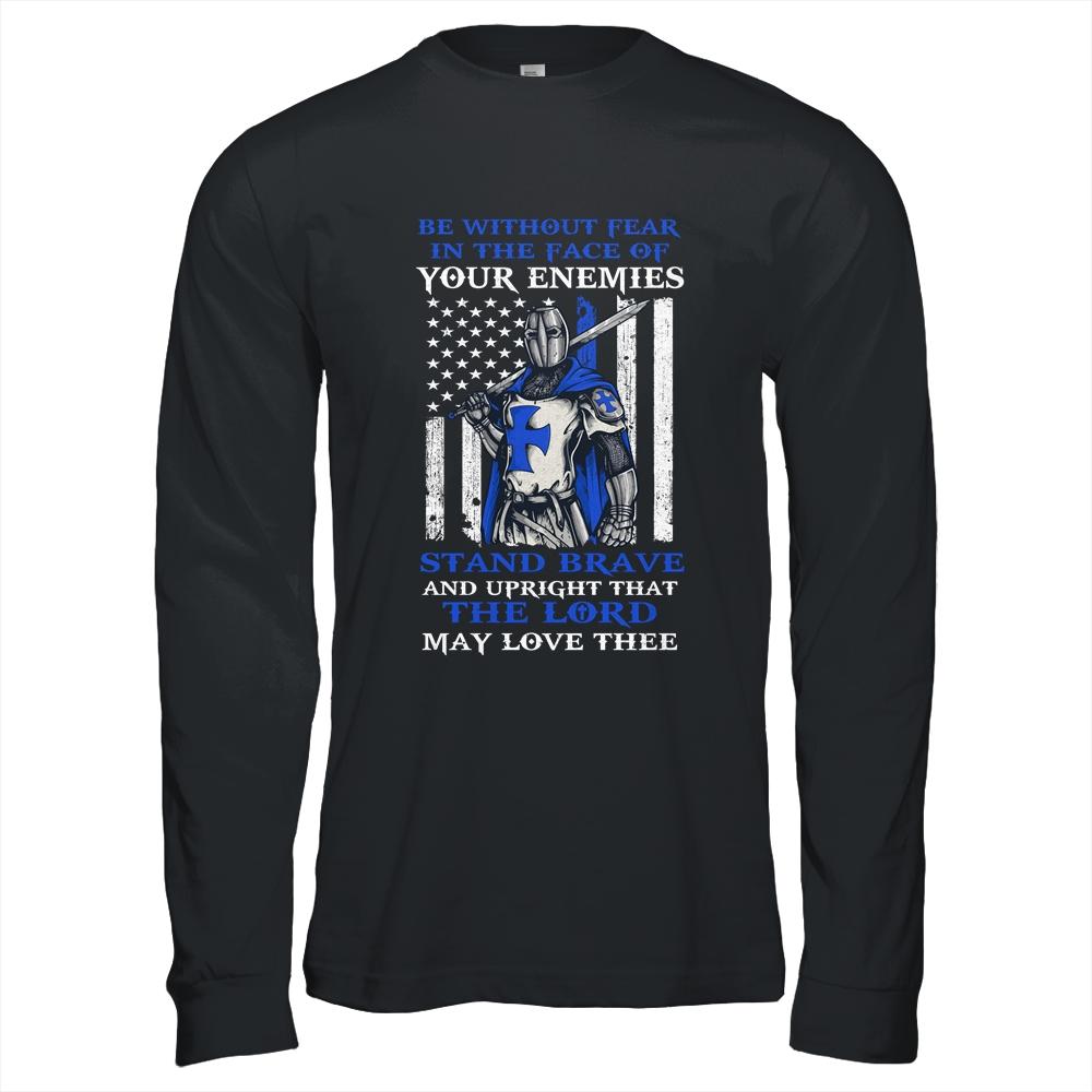 Knight Templar Police Officer Be Without Fear Crusader Men-T-Shirt & Hoodie-Long Sleeve T-Shirt-Black