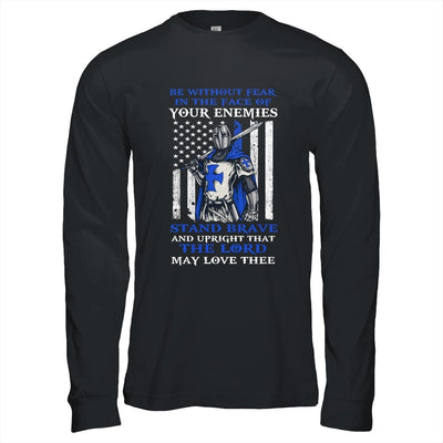 Knight Templar Police Officer Be Without Fear Crusader Men-T-Shirt & Hoodie-Long Sleeve T-Shirt-Black