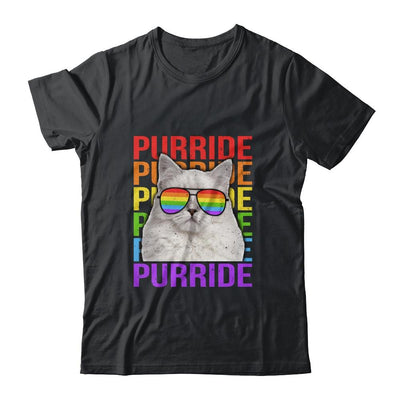 LGBT Purride Gay Pride Rainbow Cat Lover Funny-T-Shirt & Tank Top-Classic T-Shirt-Black