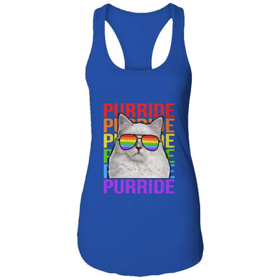 LGBT Purride Gay Pride Rainbow Cat Lover Funny-T-Shirt & Tank Top-Women's Ideal Racerback Tank-Royal