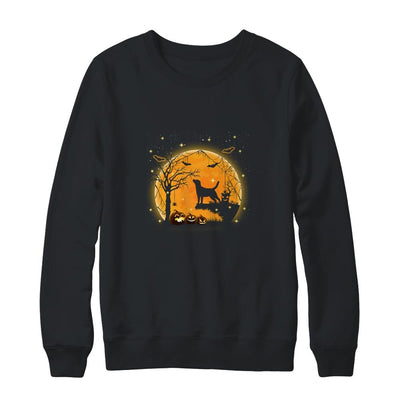 Labrador Dog And Moon Funny Halloween Costume Gift-T-Shirt & Sweatshirt-Crewneck Sweatshirt-Black