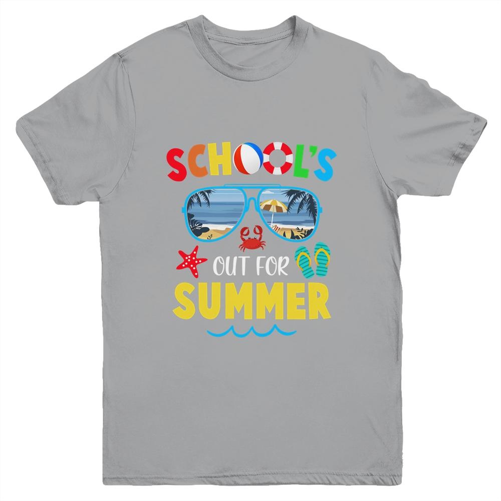 Last Day Of School Schools Out For Summer Vacation Youth-Youth Shirt-Youth T-Shirt-Sport Grey