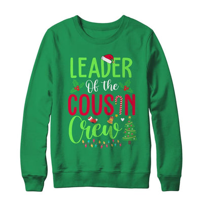 Leader Of The Cousin Crew Funny Christmas Family Gifts-T-Shirt & Sweatshirt-Crewneck Sweatshirt-Irish Green