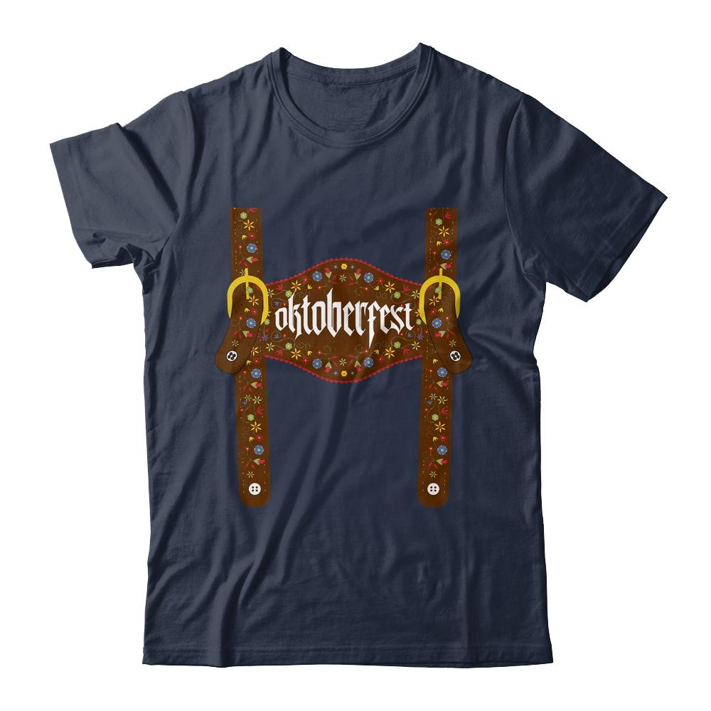 Lederhosen Suspenders Oktoberfest Bavarian Munich Beer-T-Shirt & Hoodie-Classic T-Shirt-Navy