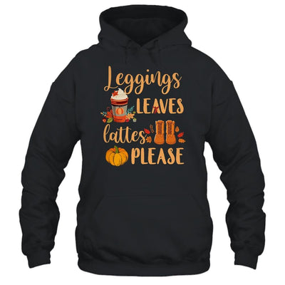 Leggings Leaves Lattes Please Fall Autumn Pumpkin-T-Shirt & Tank Top-Pullover Hoodie-Black