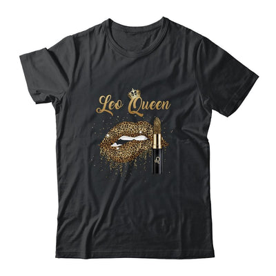 Leo Queen Girl Leopard Birthday Lips Lipstick Women-T-Shirt & Tank Top-Classic T-Shirt-Black
