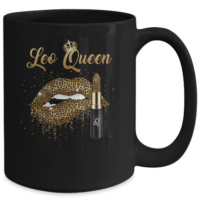 Leo Queen Girl Leopard Birthday Lips Lipstick Sexy Lip Mug-Coffee Mug-