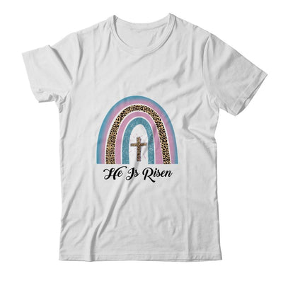 Leopard Rainbow Christian Jesus Happy Easter Day-T-Shirt & Hoodie-Classic T-Shirt-White