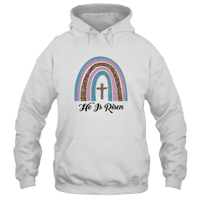 Leopard Rainbow Christian Jesus Happy Easter Day-T-Shirt & Hoodie-Pullover Hoodie-White
