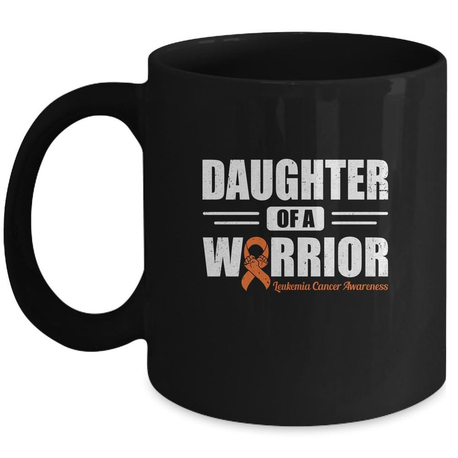 Leukemia Cancer Awareness Daughter Of Warrior Green Gift-Coffee Mug-Mug-Black
