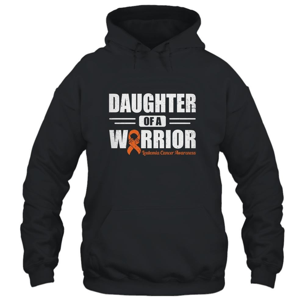 Leukemia Cancer Awareness Daughter Of Warrior Green Gift-T-Shirt & Hoodie-Pullover Hoodie-Black