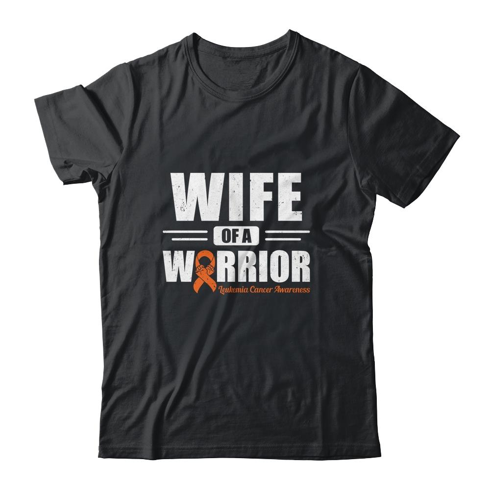 Leukemia Cancer Awareness Wife Of Warrior Green Gift-T-Shirt & Hoodie-Classic T-Shirt-Black