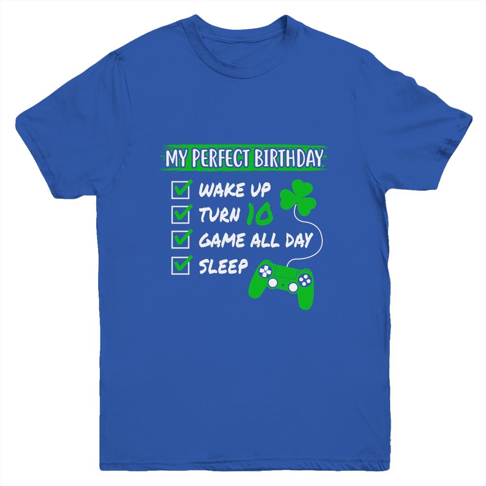 Level 10 Birthday Party 10 Years Old Video Games Perfect Birthday Youth-Youth Shirt-Youth T-Shirt-Royal