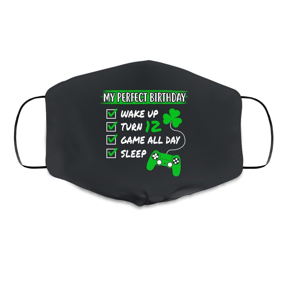 Level 12 Birthday Party 12 Years Old Video Games Perfect Birthday Cloth Face Mask