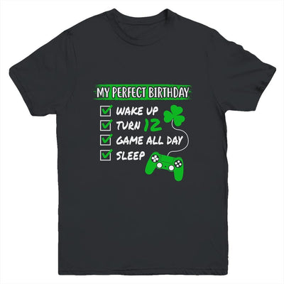 Level 12 Birthday Party 12 Years Old Video Games Perfect Birthday Youth-Youth Shirt-Youth T-Shirt-Black